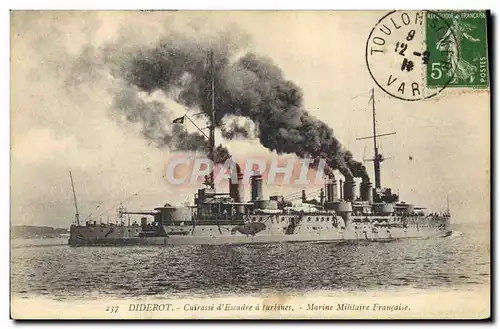 Cartes postales Bateau de guerre Diderot Cuirasse D'Escadre a turbines