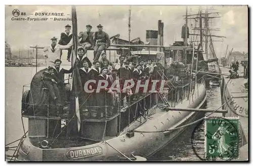 Cartes postales Bateau de guerre Dunkerque Contre Torpilleur Duraudal
