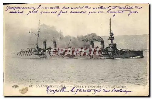Cartes postales Bateau de guerre Marine Francaise Dupetit Thouars Croiseur Cuirasse