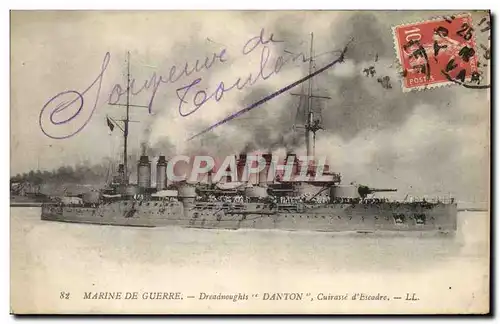 Ansichtskarte AK Bateau de guerre Marine de Guerre Dreadnoughts Danton Cuirasse d'Escadre