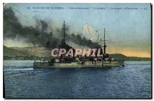 Ansichtskarte AK Bateau de guerre Marine de Geurre Dreadnought Diderot Cuirasse d'escadre
