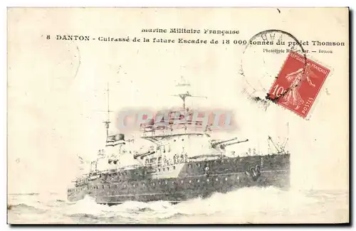 Cartes postales Bateau de guerre Marine Militaire Francaise Danton Cuirasse de la future Escadre