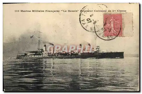 Cartes postales Bateau de guerre Marine Militaire Francaise Le Desaix Croiseur Cuirasse de premier Classe
