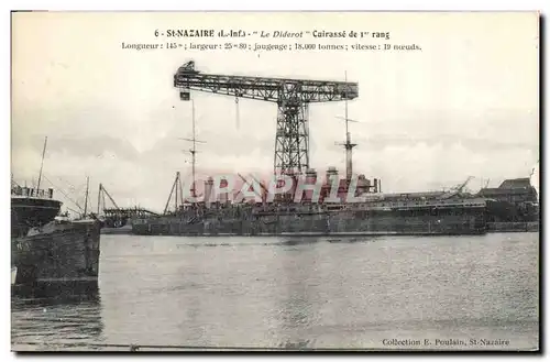 Cartes postales Bateau de guerre ST Nazaire Le Diderot Cuirasse de premier rang