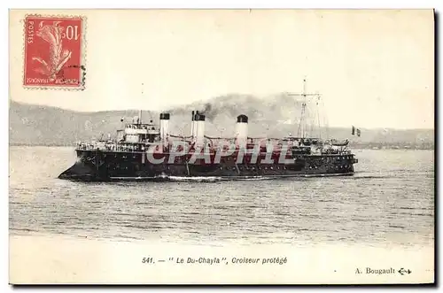 Ansichtskarte AK Bateau de guerre Le Du Chayla Croiseur protege