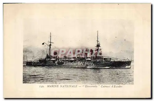 Cartes postales Bateau de guerre Marine Nationale Democratie Cuirasse d'Escadre