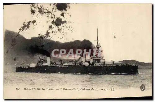 Cartes postales Bateau de guerre Marine de guerre Democratie Cuirasse de premier rang