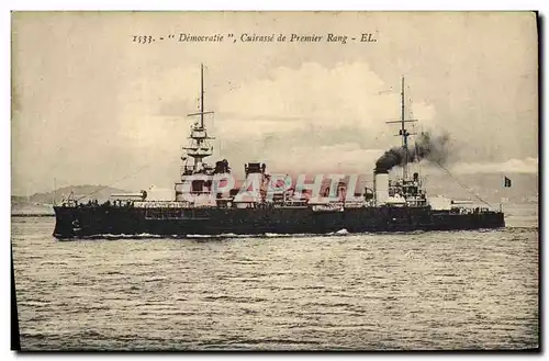 Cartes postales Bateau de guerre Democratie Cuirasse de premier Rang
