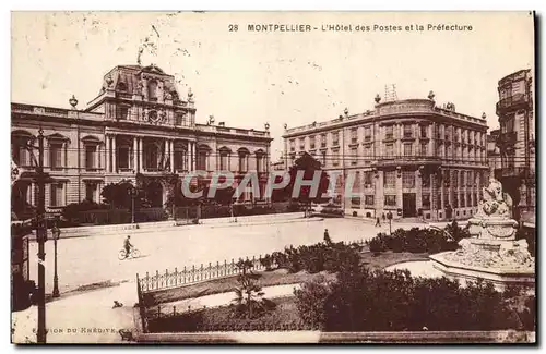 Cartes postales Montpellier L'Hotel des postes et la Prefecture