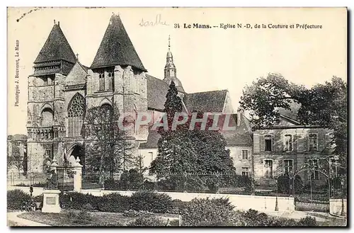 Ansichtskarte AK Le Mans Eglise ND de la Couture et prefecture