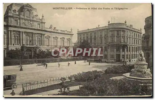 Cartes postales Montpellier prefecture et Hotel des postes et Telegraphes