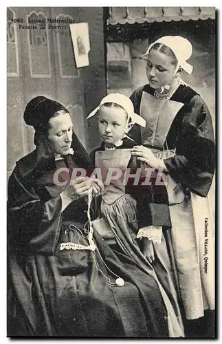 Cartes postales Folklore Lecons Maternelles famille de Pontivy