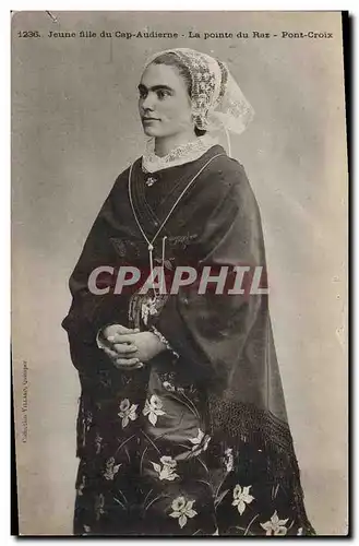 Cartes postales Folklore Jeune fille du cap audierne la pointe du Raz Pont Croix