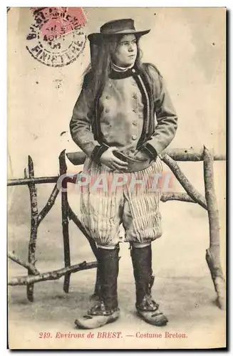 Cartes postales Folklore Environs de Brest costume Breton