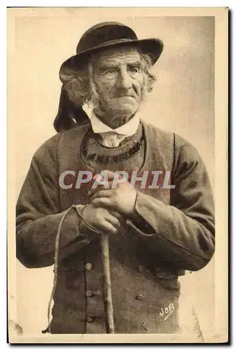 Ansichtskarte AK Folklore Nos vieux de Bretagne Vieillard de Mahalon Pont Croix Confort Etude de type