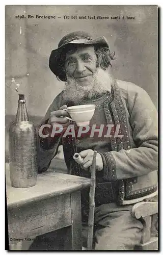 Cartes postales Folklore En Bretagne Bonne sante a tous