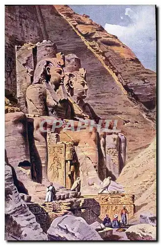 Ansichtskarte AK Egypte Egypt Les Colosses de Ramses a Abon Simbel