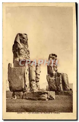 Ansichtskarte AK Egypte Egypt Egypt Les Colosses de Memnon a Thebes