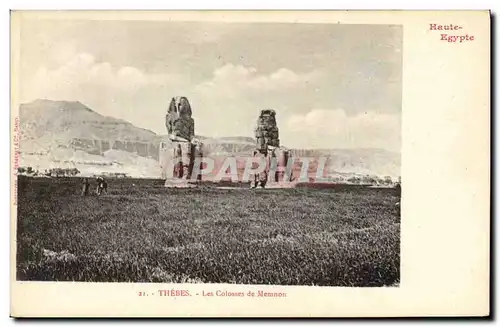 Ansichtskarte AK Egypte Egypt Thebes Les Colosses de Memnon