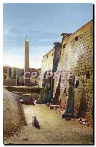 Ansichtskarte AK Egypte Egypt Louqsor Le Temple Obelisque et Statues