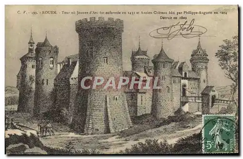 Cartes postales Rouen Tour ou jeanne d'Arc fut enfermee