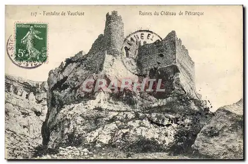 Cartes postales Fontaine de vaucluse Ruines du Chateau de Petrarque