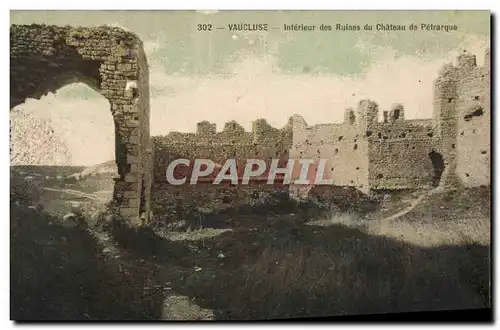 Cartes postales Vaucluse Interieur des Ruines du Chateau de Petrarque