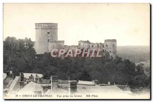 Ansichtskarte AK Coucy le chateau vue prise au levant