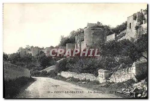 Cartes postales Coucy le chateau les Remparts