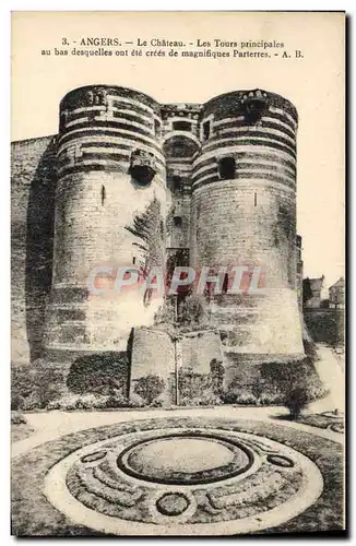 Cartes postales Angers le chateau les Tour principales