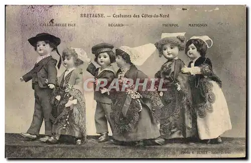 Ansichtskarte AK Poupee Bretagne costumes des Cotes du nord Folklore Begard Paimpol Matignon