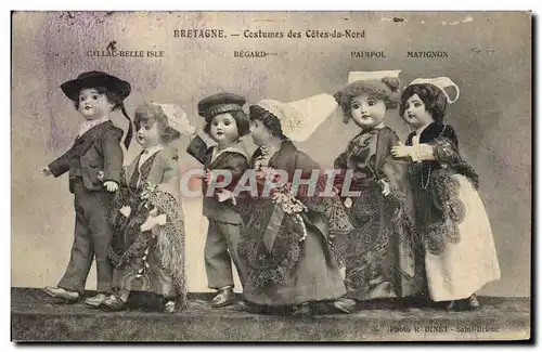 Cartes postales Poupee Bretagne costumes des Cotes du nord Folklore Begard Paimpol Matignon