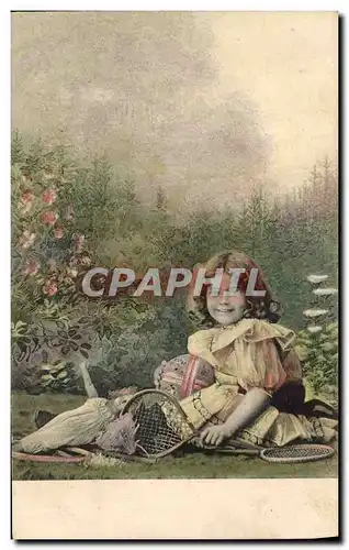 Cartes postales Poupee Joyeux Noel Tennis