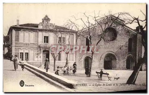 Cartes postales Hyeres L'Eglise st Louis et la Justice de paix