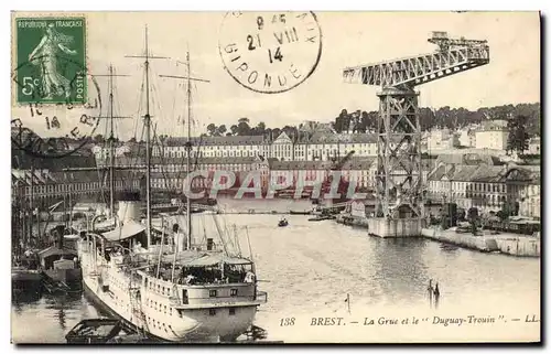 Ansichtskarte AK Bateau de guerre Brest La Grue et le Duguay Trouin