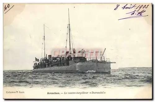 Ansichtskarte AK Bateau de guerre Arcachon Le contre torpilleur Durandal