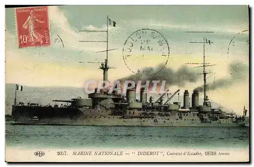 Cartes postales Bateau de guerre Diderot Cuirasse d'escadre