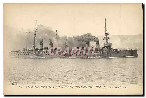 Cartes postales Bateau de guerre Dupetit Thouars Croiseur Cuirasse
