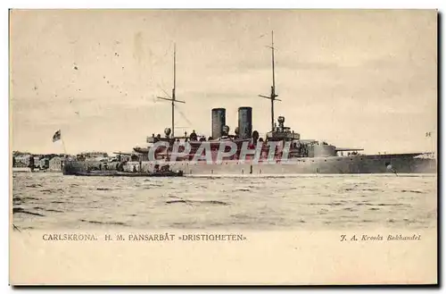 Cartes postales Bateau de guerre Carlskrona HM Pansarbat Dristigheten Suede Sweden