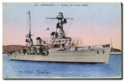 Cartes postales Bateau de guerre Dupleix Croiseur