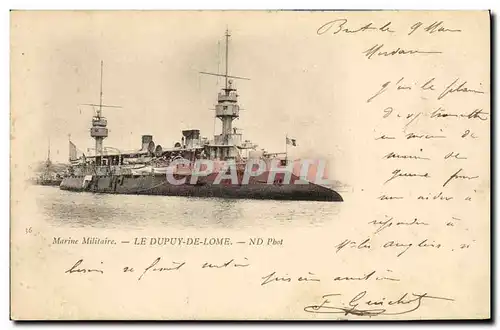 Cartes postales Bateau de guerre Le Dupuy de Lome