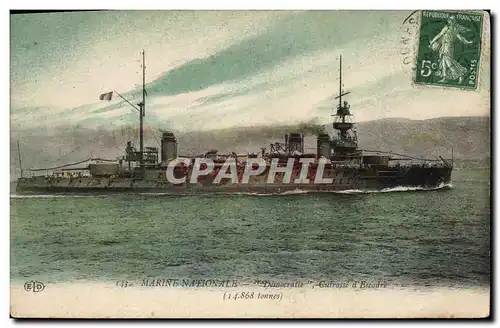 Cartes postales Bateau de guerre Democratie Cuirasse d'escadre