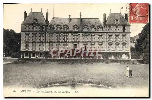 Cartes postales Prefecture vue du jarin Melun