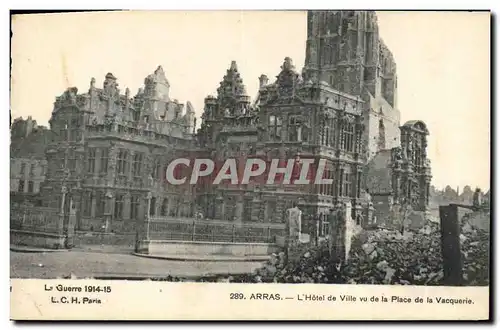 Ansichtskarte AK Militaria Arras L'hotel de ville vue de la place de la Vacquerie