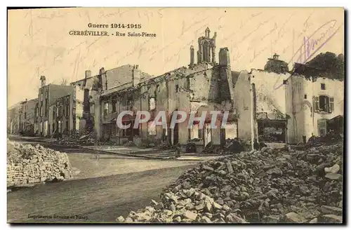 Cartes postales Militaria Gerbeviller Rue Saint Pierre