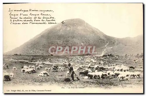 Cartes postales Folklore Le Puy de Dome Berger Moutons