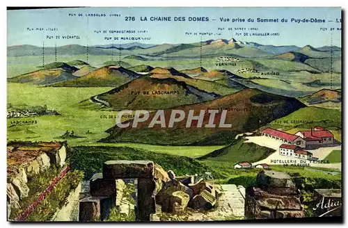 Ansichtskarte AK La chaine des Domes Vue prise du Sommet du Puy de Dome