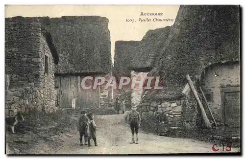 Cartes postales Folklore Auvergne Vieilles chaumieres