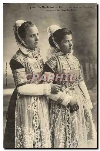 Cartes postales Folklore Briec Environs de Quimper Costumes des grandes fetes