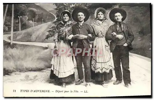 Ansichtskarte AK Folklore Auvergne Depart pour la fete